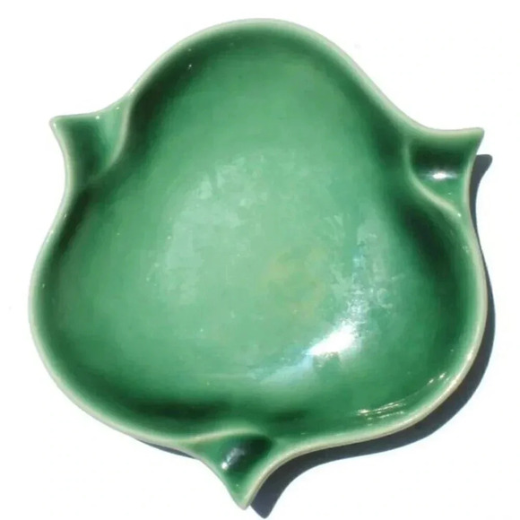 Vintage MCM Green Rookwood Hand Crafted Art Pottery Ashtray 7142 - Picture 1 of 2